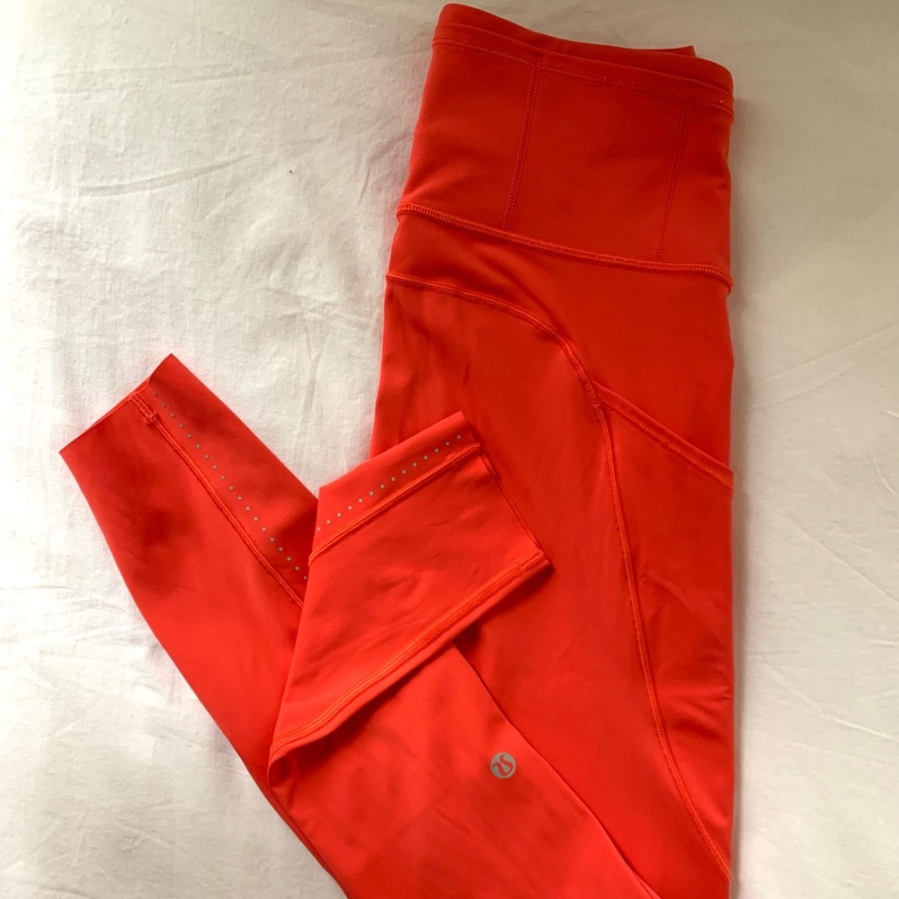 RARE Lululemon Fast & Free | Neon Red/Orange | Size 4